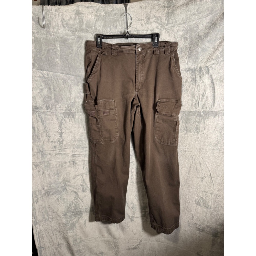 Duluth Trading Co Flex Fire Hose Cargo‎ Pants Mens 37x30 Brown Work Utility